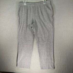 Tek Gear Gray Sweatpants Mens Size L Knit Drawstring Elastic Waist Casual 33x25